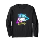 This Girl Glows For Kids Tie Dye Bright Colors 80's and 90's Long Sleeve T-Shirt