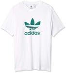 Adidas Men TREFOIL T-SHIRT T-shirt - White/Future Hydro F10, Medium