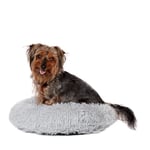 Danish Design Essentials Panier Moelleux pour Chien en Forme de Donut - Lit Confortable et Moelleux pour Animal de Compagnie - Lavable en Machine - Argenté - Taille S - 40 cm