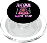 Just A Girl Who Loves Anime and K-Pop Afro-American Afro PopSockets PopGrip pour MagSafe