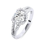 Essens - Bague Solitaire 5.5 mm - Collection Joaillerie Prestige - Argent Massif 925 Millièmes - Oxyde de Zirconium - Bijou Femme