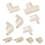 D-Line Mini Cable Trunking Clip-Over Accessory Multipack | Join Multiple Lengths of 30x15mm Mini Cable Cover | 10 Piece Electrical Trunking Accessory Multipack - Magnolia