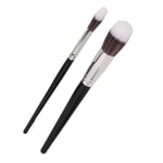 2pcs Blush Highlighter Makeup Brush Professional Soft Hair Setting Powder Br XAT