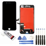 VITRE + ECRAN LCD SUR CHASSIS pour iPhone 8 Plus NOIR + OUTILS + COLLE