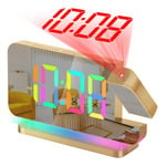 Projection Alarm Clock,7.4Inch LED  Digital Clocks  Display,+180°Rotatable7881