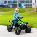 HOMCOM 12V Electric Quad Bikes for Kids Ride On Car ATV Toy for 3-5 Years Green