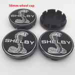 (56 mm musta Shelby) 4 kpl 54 mm Cobra Shelby auton pyörän keskisuojus napakorkki tunnusmerkkitarra Fiesta Focus Fusion Mondeo Escapille