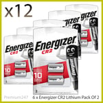 12 x Energizer CR2 3v Lithium Photo Battery DLCR2 Longest Expiry Fast Delivery