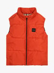 BOSS Kids' Logo Water-Repellent Puffer Gilet, Orange