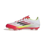 adidas Mixte F50 League Football Boots FG/MG Chaussures, Cloud White/Core Black/Solar Yellow, 45 1/3 EU