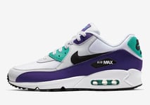 Nike Air Max 90 Essential UK 10 EUR 45 White/Black-Hyper Jade-Court Purple AJ128