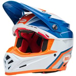 Crosshjälm bell - Moto 9s flex glans orange blå vit xl composite fiber