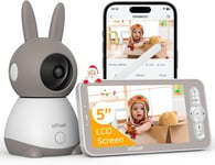 ieGeek 2K Baby Monitor, 5" WiFi Video Baby Camera Via Screen and App Control,UK