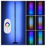 CosHall 20W Floor Lamps 130CM LED RGB Floor Lamp Colour Changing Tall Lamp with Remote Control Floor Lamp Standard Lamps Compatible Floor Lamps for Living Room Bedroom Black (A-Disc -Type)