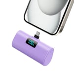 Batterie Externe pour iPhone 16/15 Series, 5200mAh USB C Power Bank à Charge Rapide, Ultra-Compact et Léger Batterie Portable Écran LCD Chargeur Portable pour iPhone 16/15/15 Pro Samsung etc.(Violet)