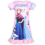 Barnens Frozen Elsa Anna Nattklänning Flickor Sommar Pyjamas Nattklänning Sovkläder Pink 3-4 Years