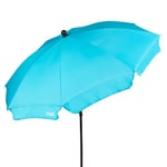 AKTIVE Grand parasol de plage, 200 cm, couleur bleu, mât en acier, inclinable et réglable en hauteur, tissu polyester, protection UV30, grands parasols + étui de transport avec poignée (62333), bleu