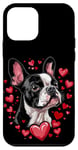 Coque pour iPhone 12 mini Coeurs de chien Boston Terrier pour la Saint-Valentin