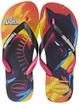 Havaianas Top Marvel Kids Unisex Flip Flops | Color: Black/Pink Electric | Size: 10/11 Child UK