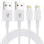 2Pack 1.8M Charger Cable [Apple MFi Certified] 6 Foot, 2.4A Lightning to USB Fast Charging Lead for iPhone 14 13 12 11 Pro Max XS XR X 8 7 6 Plus 5, iPad and iPod