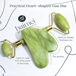 BAIMEI Gua Sha Set and Jade Roller, Guasha Tool Face, Jade Gua Sha & Face for