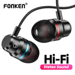 FONKEN Casque filaire Jack 3,5 mm Casque de musique Casque de sport étanche Casque de jeu avec micro stéréo