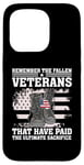 Coque pour iPhone 15 Pro Remember The Fallen Veterans American USA Flag Patriotic