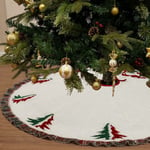 Grande Jupe Sapin de Noël, 122cm Jupe d'arbre Laine Lourde 3D Tricoté avec Pompon Crochet Tapis de Jupe d'arbre Blanc pour Décoration de Maison Fête