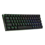 Cooler Master SK622 Wireless gaming keyboard - Compact 60% layout, Slim mechanical switches, RGG lighting per key, Bluetooth and cable connections, Apple/PC/Smartphone compatible - Black