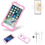protective ring + earphones for Motorola Moto G73 5G Silicone Case Bumper pink