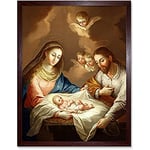 Campeche Jordan The Nativity Biblical Jesus Angels Painting Unframed Wall Art Print Poster Home Decor Premium