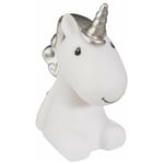 Veilleuse Licorne de nuit led 14cm à Piles - Argent Silumen