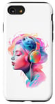 Coque pour iPhone SE (2020) / 7 / 8 Visage de femme avec des écouteurs Motifs de style