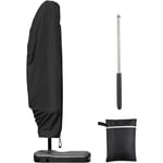 Housse de Protection pour Parasol Deporte 3m 4m, Housse de Parasol Déporté avec 1,4m de Long Fermeture Éclair, Protection pour Parasol Deporte avec