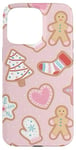 iPhone 15 Pro Max Pink Christmas Gingerbread Tree, Heart & Star Cute Holiday Case