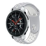 Samsung Galaxy Watch (46mm) klockarmband silikon ihålig två färger – Ljusgrå och vit