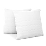 AmeliaHome Lot de 2 taies d'oreiller 60 x 60 cm avec Fermeture Éclair Blanc Reve