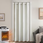 MIULEE Rideau Thermique Isolant Anti Froid et Chaleur avec Doublure, Blanc Rideau de Porte Isolant Thermique Lot de 1 (L 140 x H 200 CM), Double Rideaux Occultant et Thermique Epais 132x225 CM