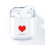 AKABEILA AirPods Case Cover, Compatible for Apple AirPods 2nd Generation Case Cute Silicone Clear With Design for AirPods 1st [Front LED Visible & Wireless Charging] Women Transparent Cute, Heart