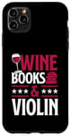 Coque pour iPhone 11 Pro Max Livres sur le vin et le violon rouge