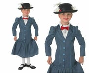 Victorian Nanny Mary Poppins Book Day Week Costume Girl's Kids Fancy Dress