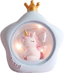 Unicorn Kids Girl Night Light, Unicorn Gift LED-yövalo, vaaleanpunainen ja sininen yksisarvinen koriste-ornamentti (sininen)