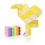 CUBIDI® Magic Snake Cube | Jouet de Poche pour Les Enfants de 4 à 8 Ans | Cadeau Anniversaire Enfants invites | Cadeau pour élèves - 36 Blocs | 2,3 mm x 1,8 mm | Jaune