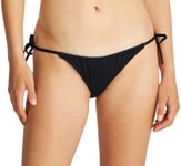 Calvin Klein Women's String Side Tie Bikini Bottoms with Logo Badge, Black (Pvh Black), M