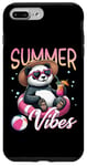 Coque pour iPhone 7 Plus/8 Plus Flotteur de natation panda amusant Summer Vibes Beach Lovers