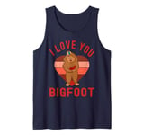 I Love You Bigfoot Funny And Cute Happy Valentines Day Heart Tank Top