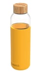 Quokka FLOW YELLOW | BOUTEILLE RONDE EN VERRE AVEC GAINE EN SILICONE 660 ML