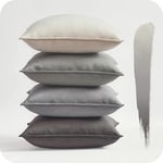 Topfinel Housse Coussin 50x50 Gris Beige Colorees Décoration Chambre Salon de Jardin Exterieur Bureau Enfant Lot de 4 Housses de Coussins en Velours Doux Déco Scandinave Moderne Luxe Brillant