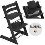 PAKKE, Stokke Tripp Trapp® chair Oak Black + Baby set²