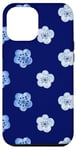 iPhone 13 Pro Max Navy Blue Floral Pattern Girly Coquette Aesthetic Case